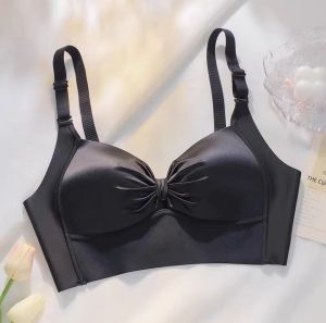 ไม่มีรอยต่อบาง ฤดูร้อน Bra สําหรับผู้หญิงไม่มีแหวนเหล็ก Anti-sagging < Ne3> ชุดชั้นในไร้สายผ้าไนลอน 3/4 ถ้วยที่ถอดออกได้ สายคล้อง