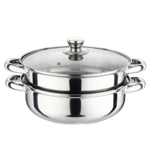 COD [Free Shipping] Elegant 2-Tier Stainless Steel Electric Food Steamer 28 CM with Lid for Healthy Eating