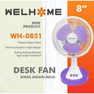 Kipas Angin Meja Welhome WH 0851 / Dest Fan Welhome 8 inchi WH-0851