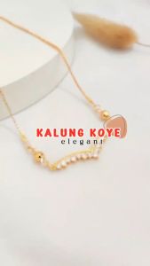 KL 056 - Kalung Dewasa Koye Pink Mata Zirkon Perhiasan Lapis Emas 18K Kalung Wanita Xuping - Cute