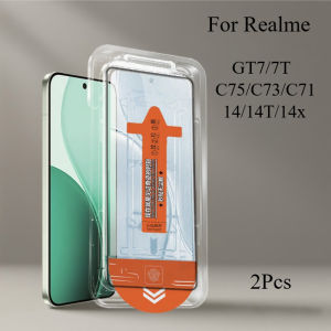 2Pcs Dust Free Easy Installation Tempered Glass For Realme 14 14T 14x C75 C73 C71 GT7 GT 7T Screen Protector