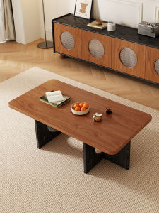 RUFEI | Retro Style Hollow Wood Coffee Table Square