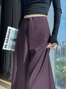 Elegant High Waist Wide Leg Pants Womens Spring Autumn 2025 New Style Pear Shape Body Slimming Drapey Loose Floor-Length Trousers
