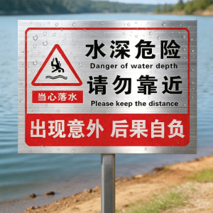 RUIKELAIXIANG | No Fishing No Swimming Stainless Steel Warning Sign
