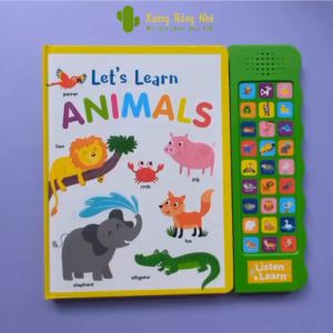 Sách Âm Thanh 27 nút học tiếng anh chủ đề Động Vật - 27 Button Sound Book Lets Learn Animals Xương Rồng Nhỏ