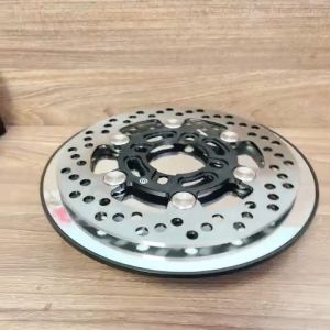 Đĩa rembo khoen inox 304 size 220mm lắp như zin 4 lỗ thông dụng lắp được mọi xe màu đen