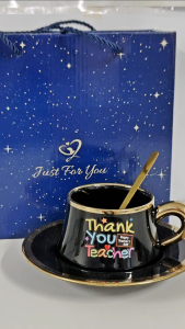 【EONMIR】4 IN 1 - Teacher Day Gift Set Giftbox Gift Bag Coffee Cup Ceramic Mug Hadiah Hari Guru Set Cawan Seramic Sudu Pinggan Hadiah Beg Hadiah Kotak Selamat Hari Guru Cawan Kopi Cawan Minuman