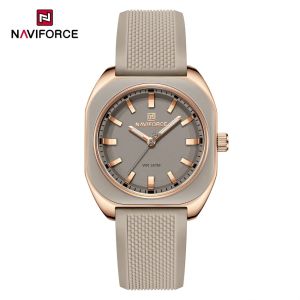 Naviforce | NAVIFORCE Classic Fashion Soft Silicone Strap Watch for Women Simple Casual Quartz Female Bracelet Waterproof Ladies Wristwatch