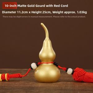 BINYUE | Pure Brass Red Cord Open Mouth Gourd Pendant Home Office Decor
