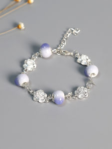 Fresh Artistic Ceramic Bracelet Fashionable Trendy Versatile Student Bestie Jewelry Sweet Style Uniqueness Handmade Woven Design