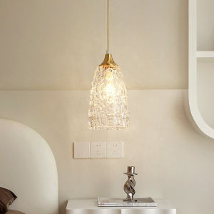 Bedroom Bedside Chandelier Small Hanging Line Lamp French Retro Fancy Accessible Luxury American Minimalist Artistic Living Room Small Droplight