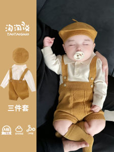 Clothes for Babies Fall and Winter 2024 New Arrival Baby Sweater Jumpsuit Winter Baby and Infants Romper Knitting Suspenders Suit