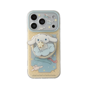 Sanrio | Korean Cute Cartoon Sanrio 3D Cinnamoroll Phone Case For iPhone 15 Pro 16 17 Pro Max For Magnetic Bracket Protective Cover Cases