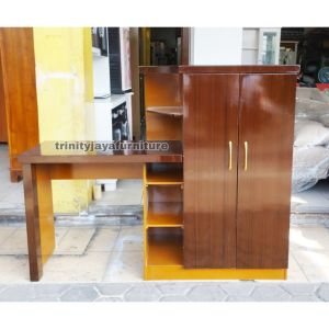 Lemari Plus Meja Belajar Bahan Blokteak Custom /trinityjayafurniture