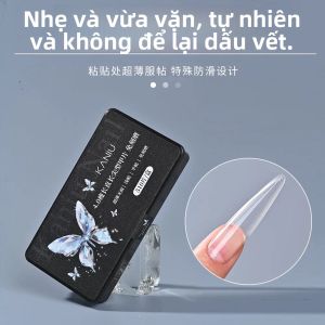510 Chiếc Móng Giả Acrylic Dạng Thon Thẳng Hình Thang Trong Suốt Kiểu Pháp Dùng Trang Trí Móng Tay Tự Làm