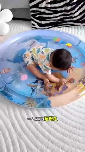 Summer PVC Inflatable Water Bed Large Round Splash Pad for Babies Cartoon Shark/Octopus/Whale Activity Play Mat & Baby Exercise Mat