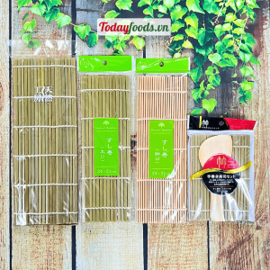 MÀNH TRE cuộn Sushi Kimbap tiện lợi | Thanh Tròn Thanh Dẹp (Kèm Muôi Xới)