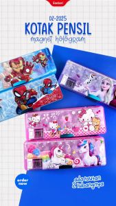 Kotak Pensil Magnet Hologram DZ-2025 / Tempat Pensil Magnet Karakter