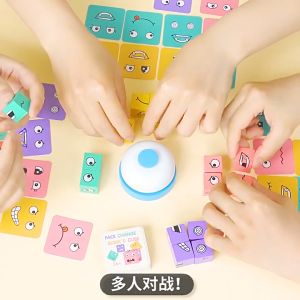 Mainan edukasi Anak Face Change Rubik Cube Puzzle Wooden Toys Maze Slide MK131