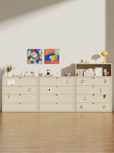 Creamy Style Multi-layer Iron Drawer Cabinet