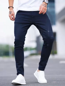 American Retro Mens navy blue  Straight Fit Casual Comfortable Denim Loose Pants Oversized Sizes 28-42 Classic Style