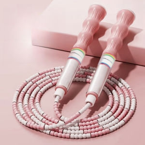 2.8M Skipping Rope Bamboo Jump Rope PVC Beginners Soft Beaded Plastic Segmented Jump Rope for Adult Kids Fitness Training