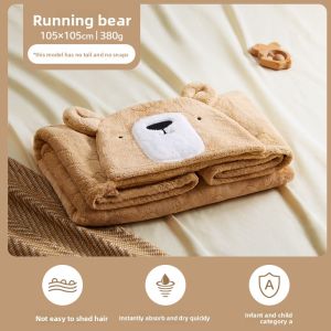 YOUMENG | Hooded Coral Fleece Bath Robe Winter Children