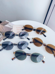 Leopard Print Sunglasses For Women Outdoor UV400 Protection Sun Glasses Metal Frame Eyeglasses