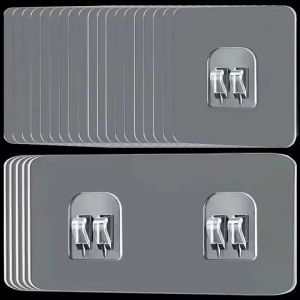 30 ชิ้น ตะขอแขวนแบบใสติดแน่น / ตะขอแขวนชั้นวางแบบไร้รอยเจาะ / ตะขอแขวนพลาสติกกันน้ำ / สำหรับจัดเก็บของในห้องน้ำและห้องครัว