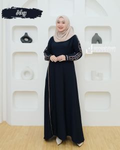 LESSY DRESS BY ANNASHIHAH /GAMIS YORIS AKSEN BORDIR EXCLUSIVE BISA COD•BAYAR