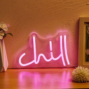 Chi-buy LED Neon Chill Sign Dùng Nguồn USB 3D Đèn Ngủ Nghệ Thuật Treo Tường Phòng Ngủ Trang Trí Phòng Đèn Quà Tặng Sinh Nhật