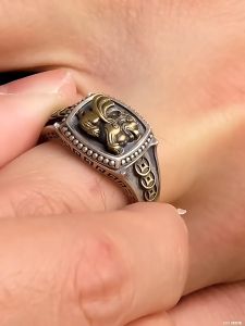 ASIX GOLD แหวน PIXIU ชุบเงิน 925 แหวนผู้ชาย กัดแหวนเสือเงิน แหวนมังกร แหวนนําโชค ไม่เปลี่ยนสี ไม่ลอก ของขวัญที่สวยงาม