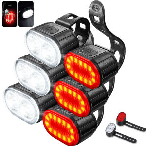 Cycling Bicycle Front Rear Light Set Bike USB Charge Headlight Light MTB Waterproof Taillight LED Lantern Bicycle Accessories