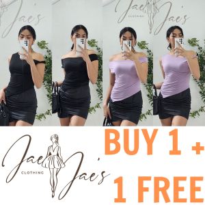 GWEN BUY 1 + 1 FREE (2PCS) TWO-WAY ASYMMETRICAL OFF SHOULDER COTTON TOP FOR WOMEN