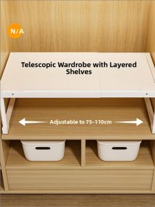 Multi-Layer Adjustable Storage Rack Wardrobe Cabinet Internal Partition Organizer for Shoes Clothes And Miscellaneous Items