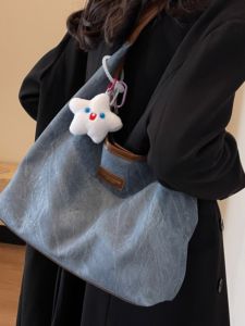 Large Capacity Canvas Denim Tote Bag: Stylish & Practical for Women