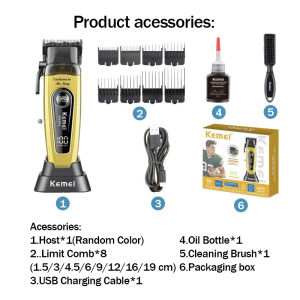 Kemei KM-90-4 Professional Hair Clipper USB Fast Charging Hair Trimmer Hair Cutting Machine For Men