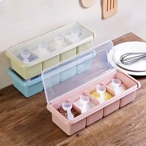 Tempat Bumbu 4 sekat 27x11.5 CM / Kotak Wadah Rak Bumbu Dapur 4 IN 1