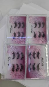 NEW 3Pairs/Pack Natural Soft Clear Band Self Adhesive Eyelashes Look Half Faux Mink Lashes Long Lasting Press On Cat Eye Lashes