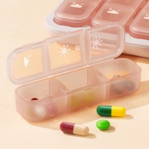 Luhe Three Meals a Day 7 Days a Week Morning Middle and Evening Portable Seal Medicine Box Packing Pill Cutter Carry-on Small Medicine Box