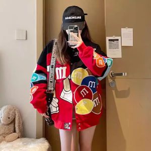 FLICBS | Oversized Embroidered American Hip-hop Baseball Jacket