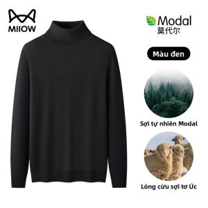 MiiOW | Áo Len Nam Cổ Cao Pha Sợi Lông Cừu Modal Ấm Áp Thu/Đông