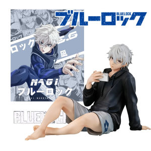 Bandai | In Stock BLUE LOCK Action Figures Nagi Seishiro Anime Figure Sitting Figurine PVC Collectible Model Kids Doll Toys Gifts