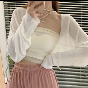 【READYSTOCK】Short cardigan knit cardigan crop cardigan thin cardigan 现货 针织外套 短款外套 长袖外套 背心外套 连身裙外套 显瘦外套 遮手臂外套 防晒开衫 披肩外套女