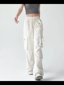 Women’s Casual Cargo Pants with Wide-Leg Fit Comfortable Loose Sports and Daily Wear Trousers