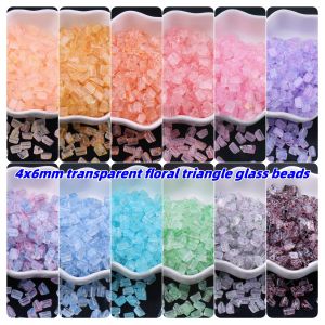 4x6mm transparent gradient triangular glass beads handmade DIY bracelet necklace bead weaving jewelry material accessories