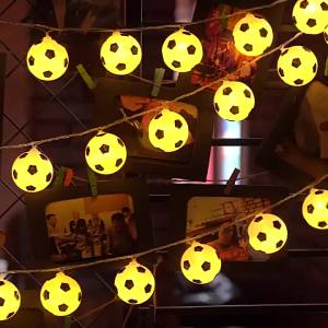 World Cup Simulation Football LED String Lights Indoor Outdoor Party Festival Gathering Atmosphere Decorative Fairy Lights