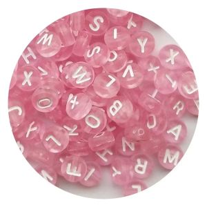 100-500PCS Acrylic Colorful Transparent Letter Beads Round Alphabet Beads For Jewelry Making DIY Necklace Bracelet Accessories