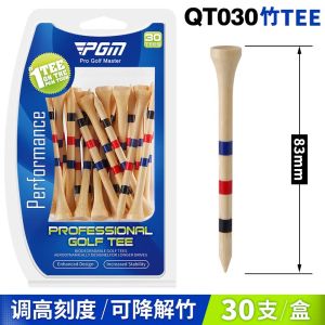 PGM Golf Tee Height Adjustment Scale Wood Ball Holder 53/69/83mm 30 Pieces per Box Sports Fitness Golf Ball Sticks Tees