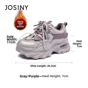 Josiny | Purple New Spring Autumn Thick Heel Sneakers